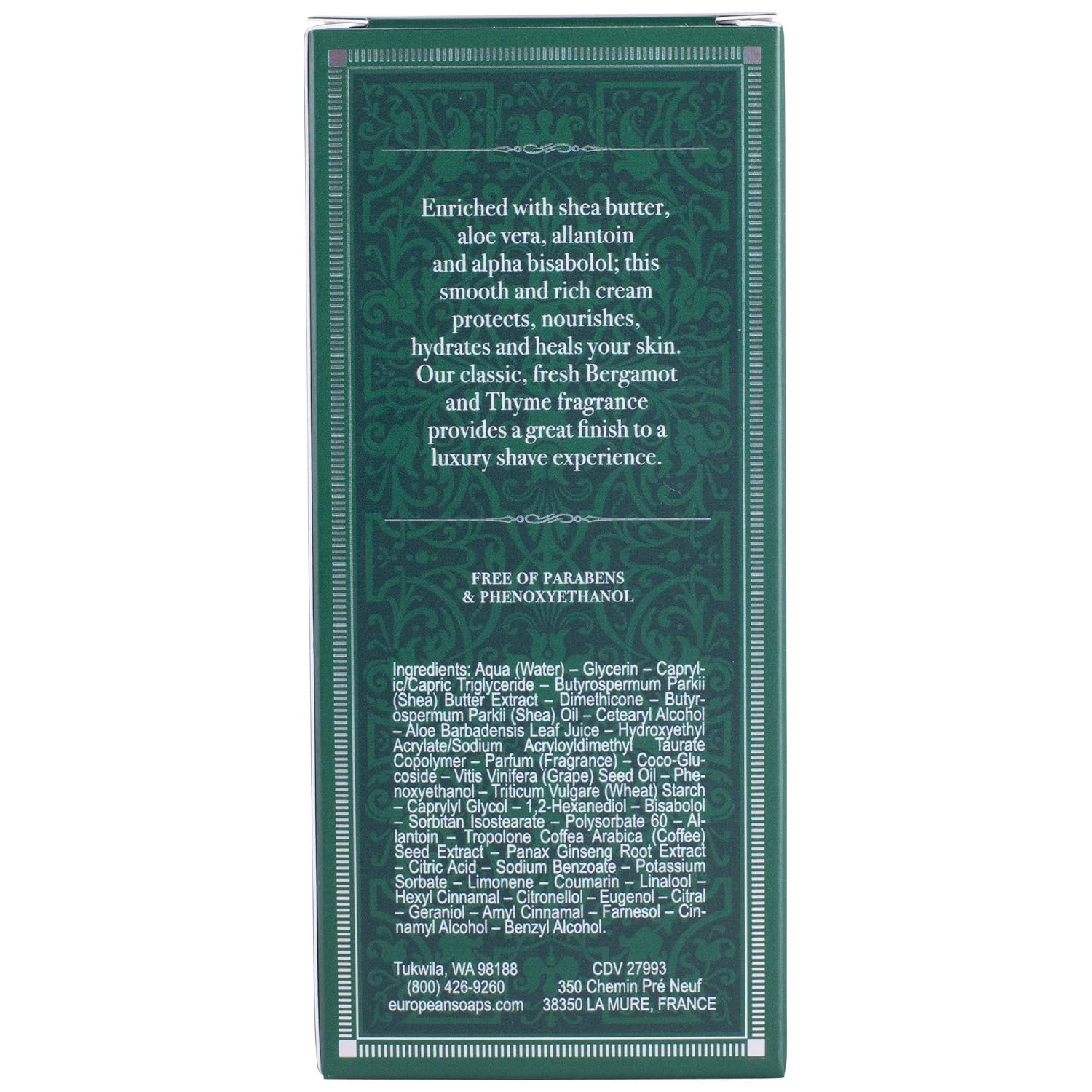 Pre de Provence Shea Butter Enriched Men's After Shave Balm, 2.5 Ounce - Bergamot & Thyme (Packaging may vary)