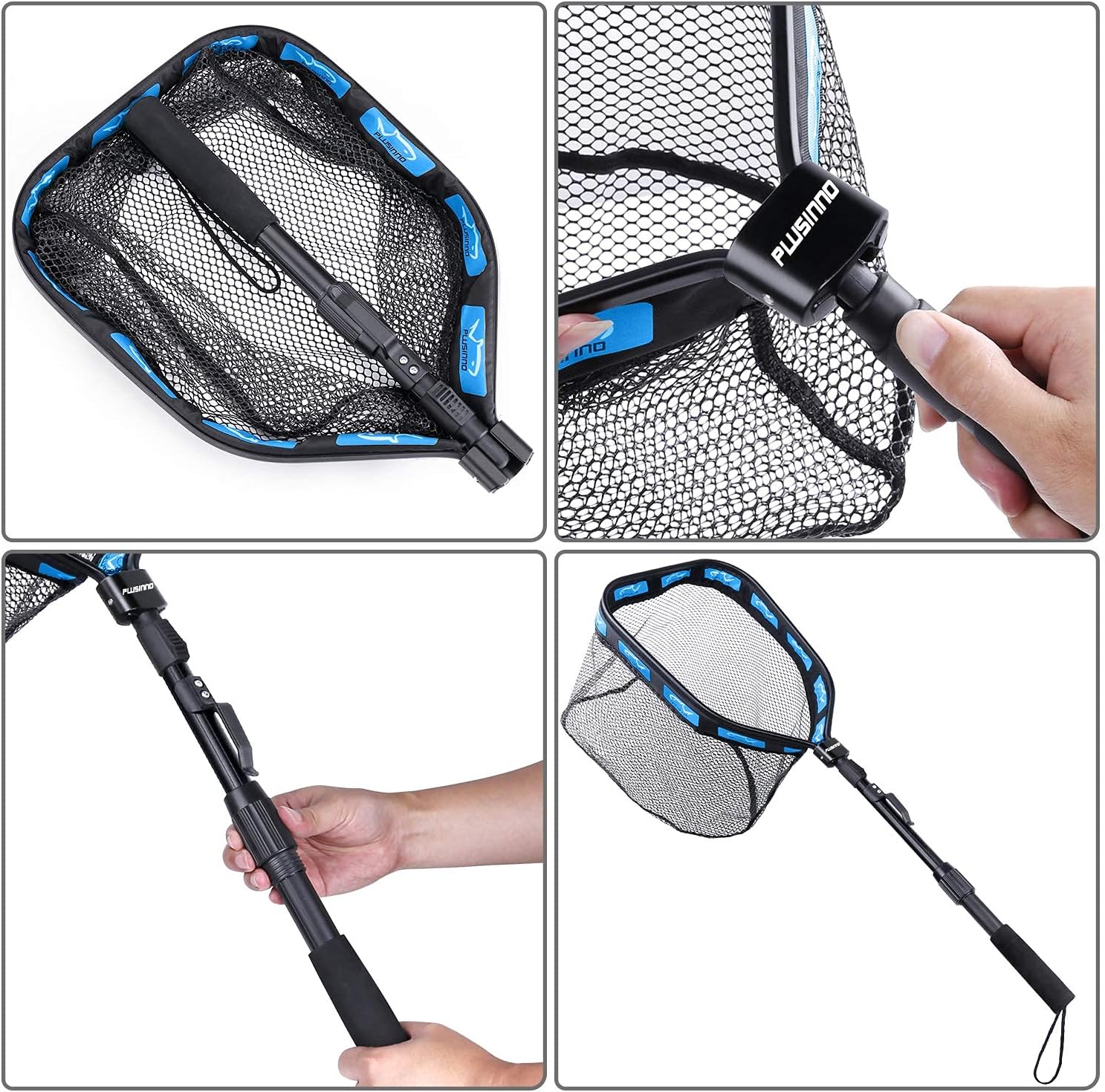 PLUSINNO Floating Fishing Net for Steelhead, Salmon, Fly, Kayak, Catfish, Bass, Trout Fishing