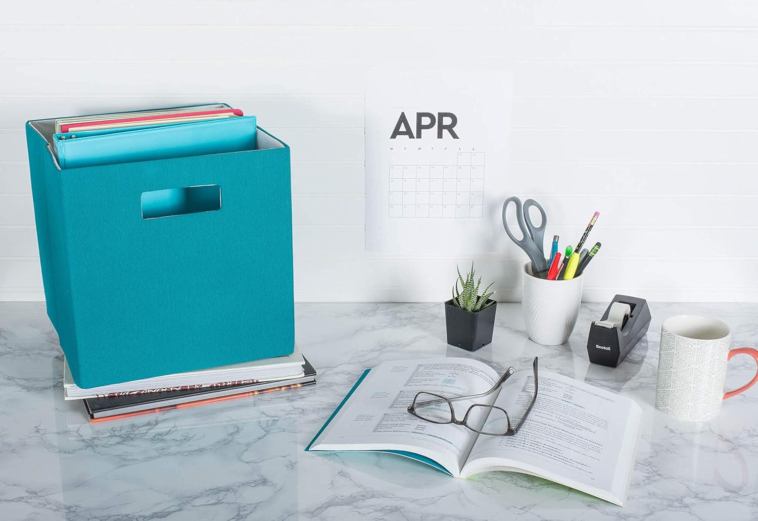 DII Fabric Storage Cube Organizer Bin 13x13x13 Foldable, Teal