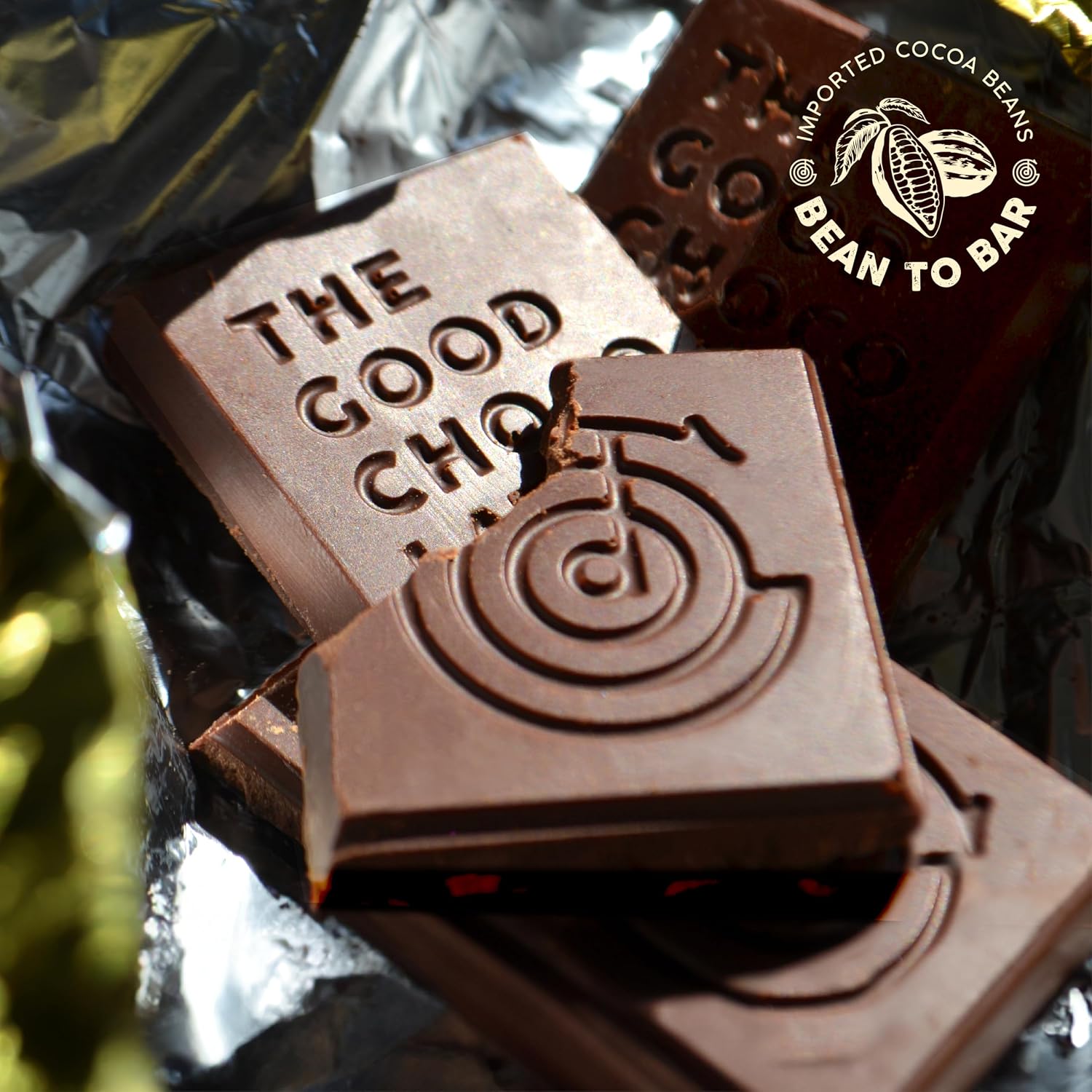 THE GOOD CHOCOLATE – Dark Chocolate Bars with Zero Sugar & Lower Net Carbs – Keto Chocolate Bar with Lower Calories, All Natural and Non-GMO Keto Snacks, 2.5 oz (6 Bars Value Pack)
