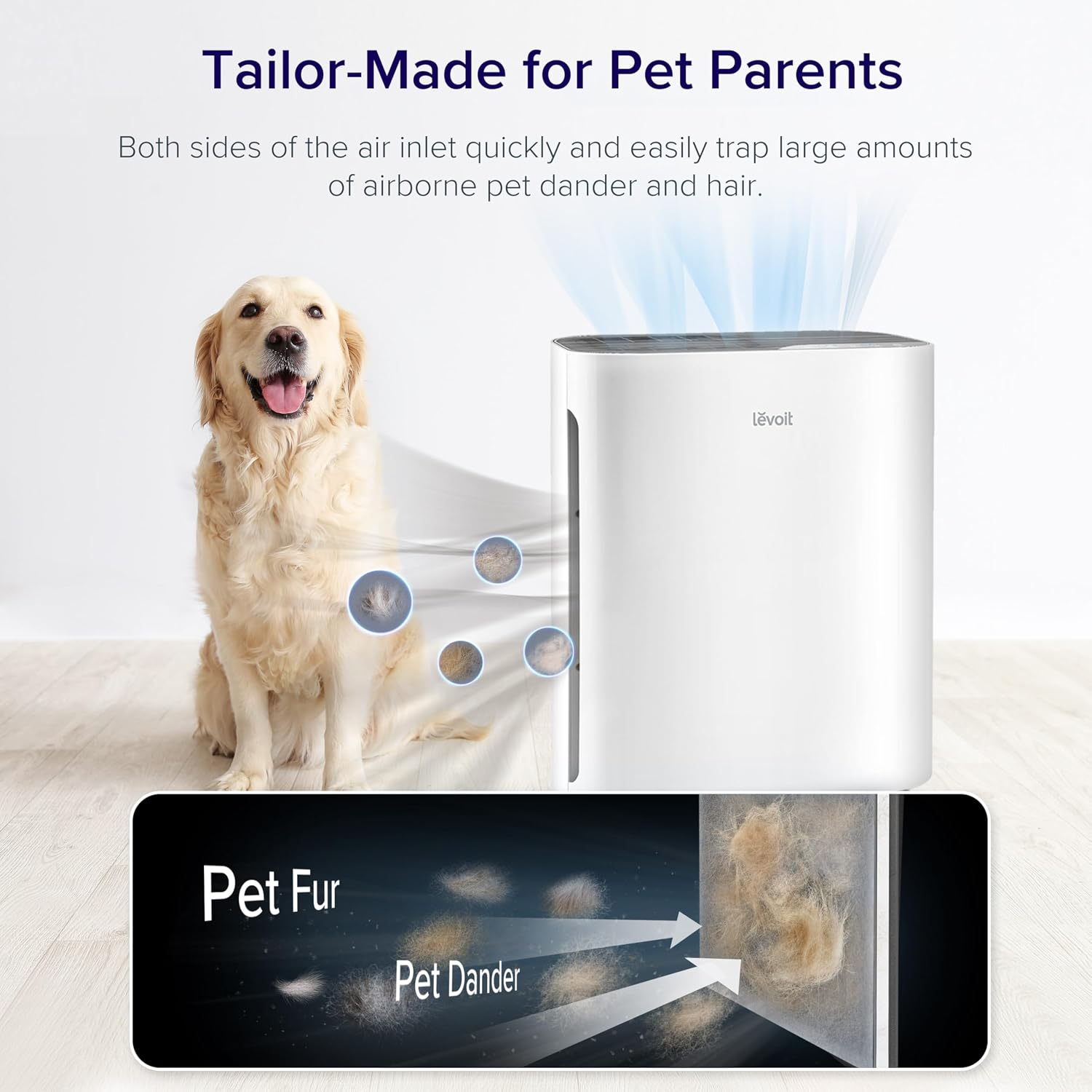 Levoit Air Purifier for Home Pets Bedroom Dorm Room, Smart & Voice Control