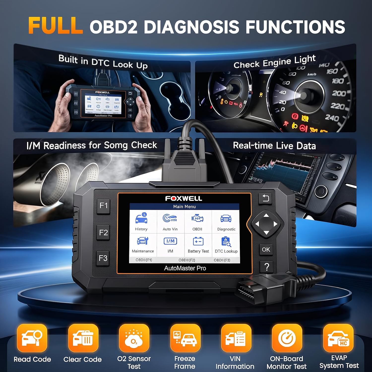 2026 FOXWELL NT624 Elite OBD2 Scanner, All-System 8 Resets Code Reader