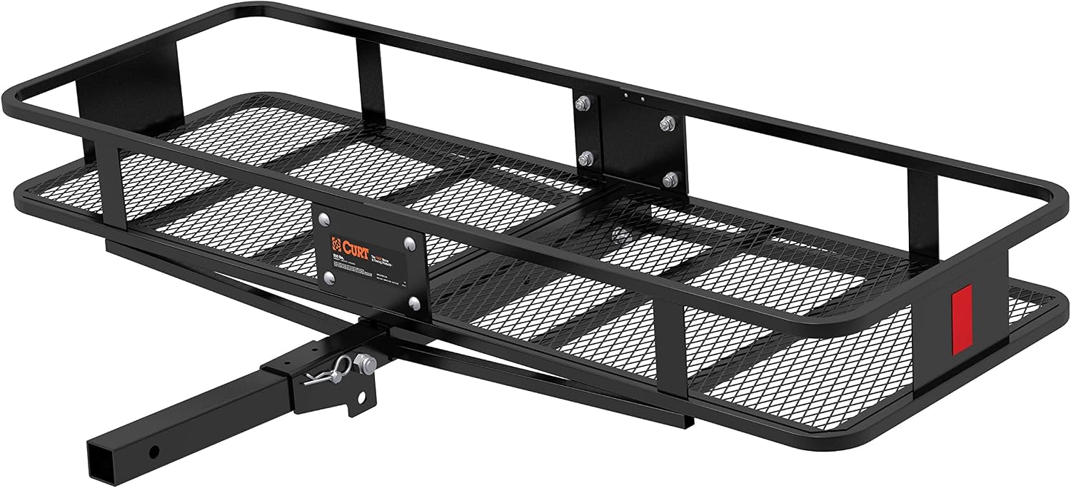 CURT 18152 Cargo Basket Hitch Trailer Hitch Cargo Carrier, 500 lbs. Capacity, 60-Inch x 24-Inch x 6-Inch, Fits 2-Inch Receiver