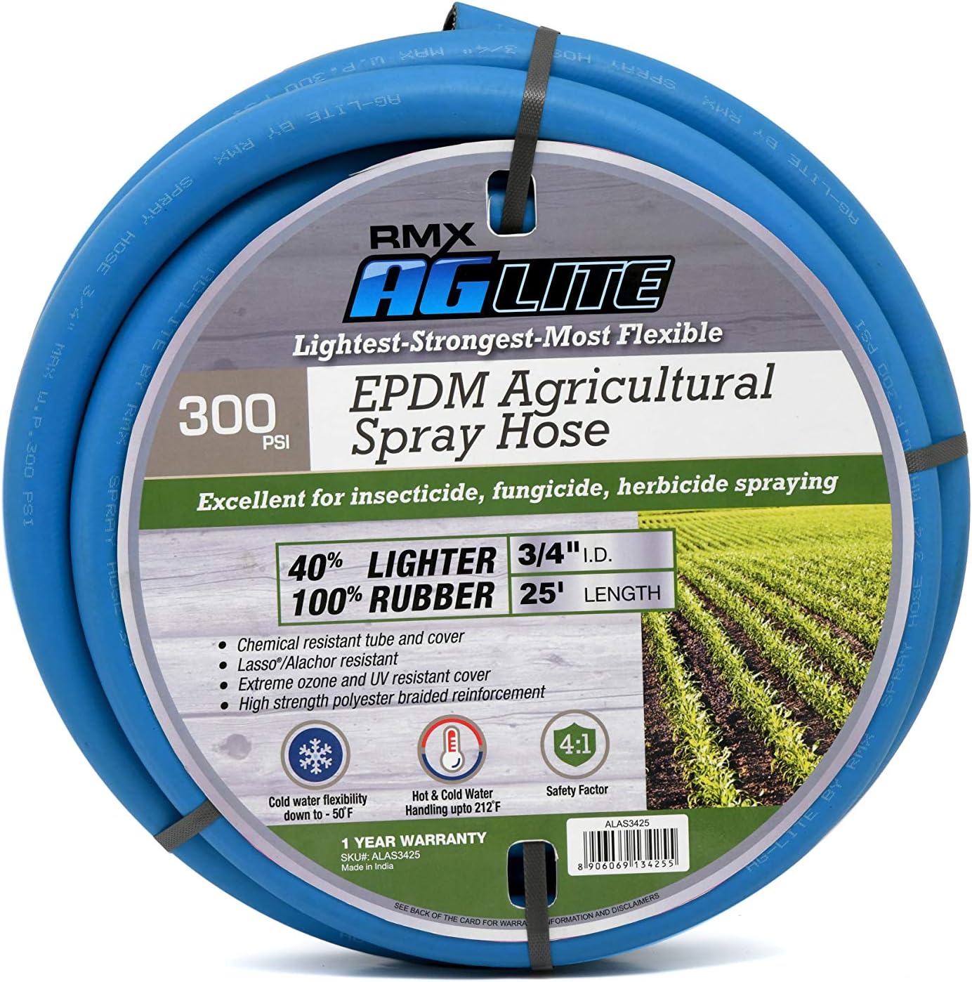 AG-Lite AG-Spray Hose - Lightest, Strongest & Most Flexible (3/4" x 25') - ALAS3425