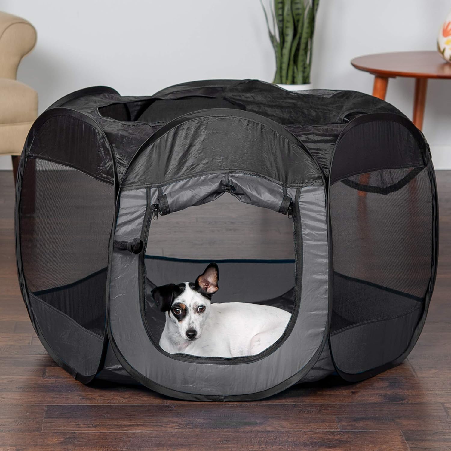 Furhaven Portable Dog Playpen Cat Tent, Pet playground,Kennel foldable indoor outdoor zippered puppy crate - Hunter Green, Medium