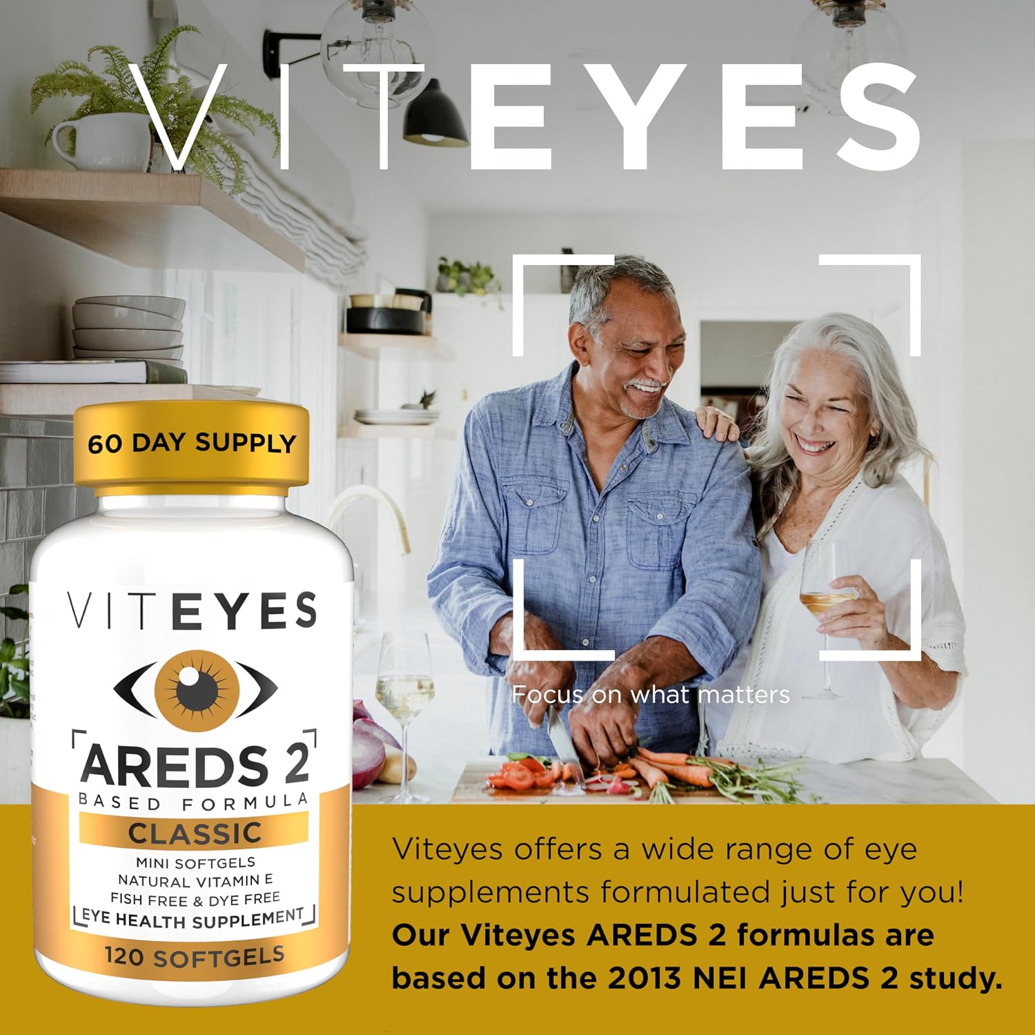 Viteyes AREDS 2 Classic Macular Health Formula Softgels, Eye Health Vitamin to Support Macular Health, Lower Zinc, Eye Vitamins, Macular Vitamins, Beta-Carotene Free, 180 Softgels
