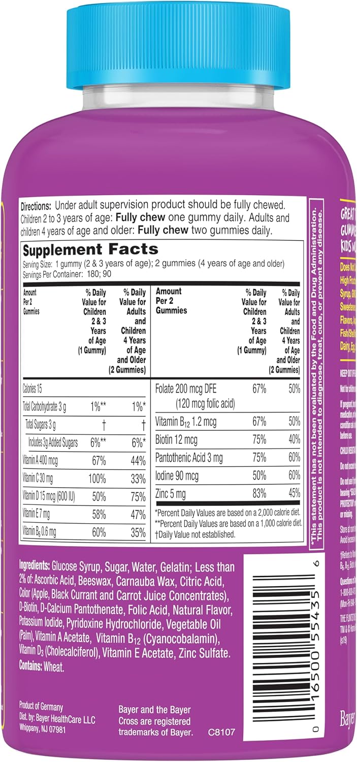 Flintstones Vitamins Complete Gummies, Kids Vitamins for Toddlers and Children, Kids Multivitamin Gummies with Vitamin A, B6, B12, C, E & Zinc
