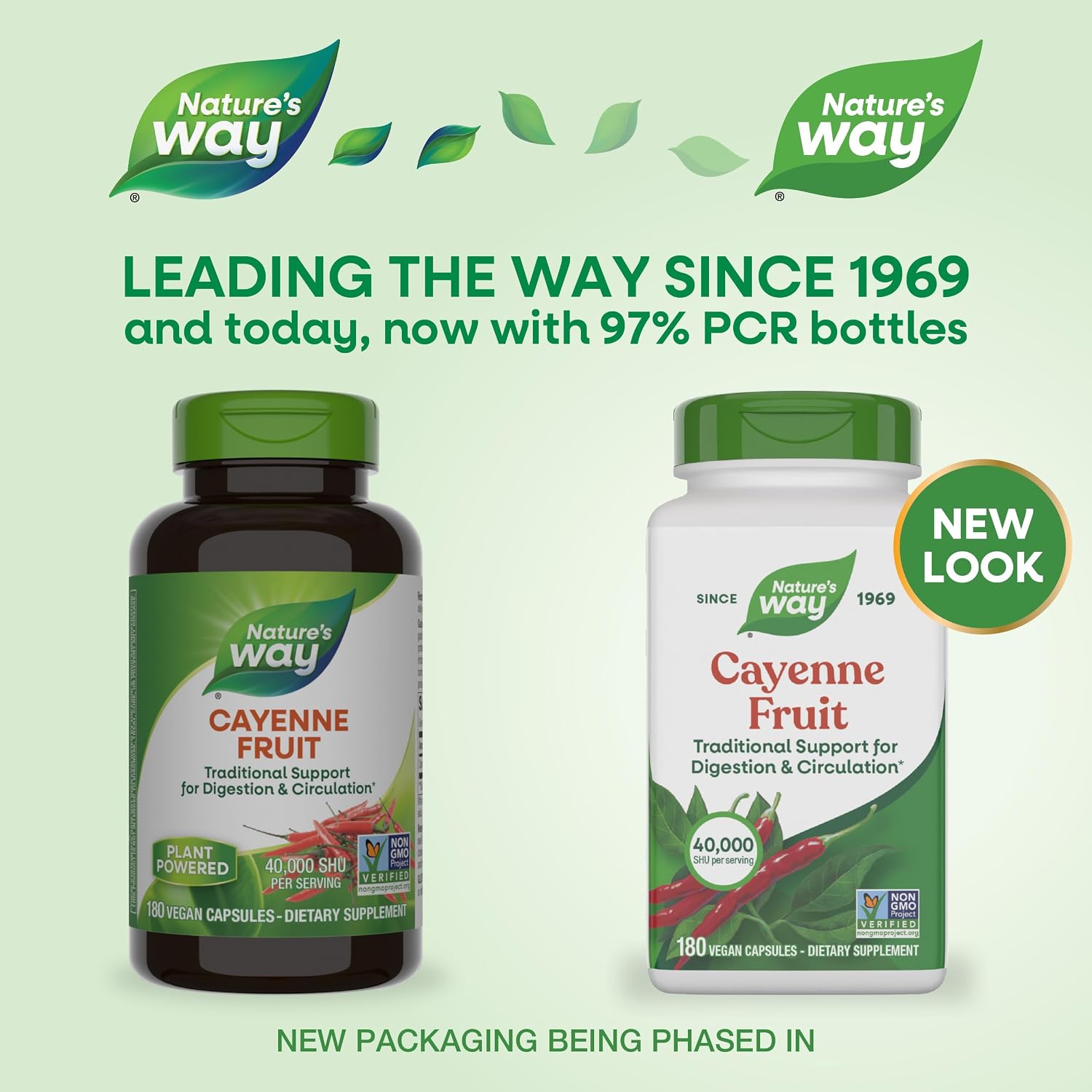 Nature's Way Cayenne Fruit Capsules, 450 mg Cayenne Pepper, Vegan, 180 ct | Traditional Digestion & Circulation Support*, Dietary Supplement, Non-GMO