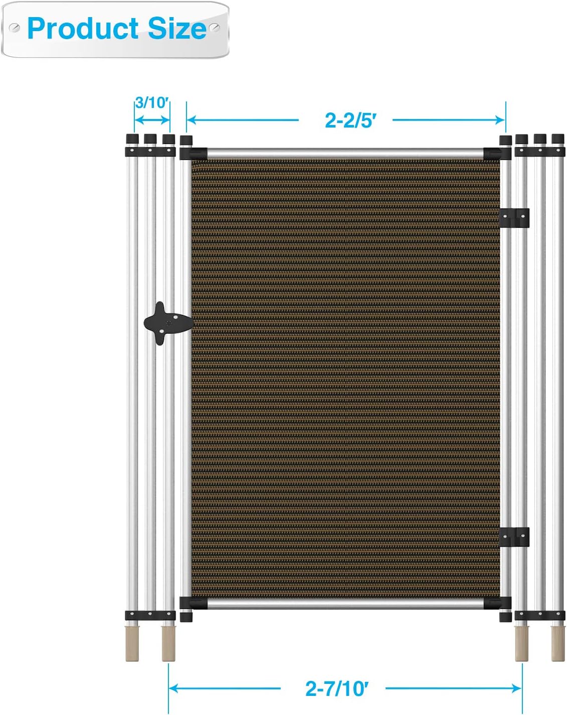Patio Pool Fence Gate for Inground Pools with Privacy Fence Gate Door for Garden Deck Backyard Chicken Dog Outdoor Security Gate Removable 6’ H X