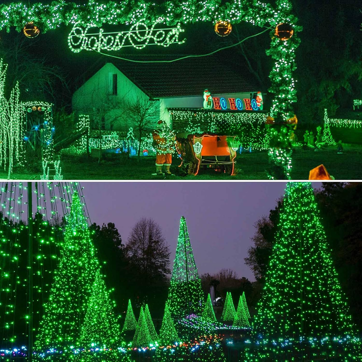 Solar String Lights Outdoor 2 Pack 170FT 480 LED Christmas Light Warm White