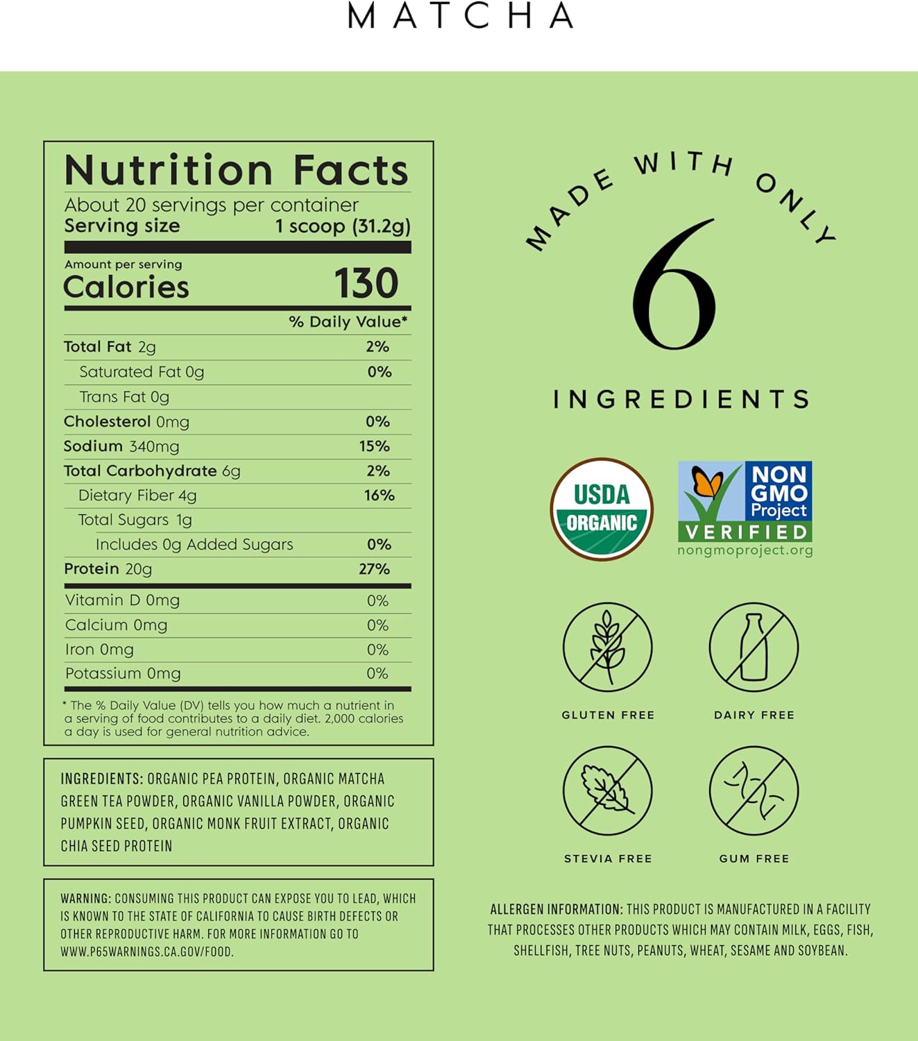 Truvani Organic Plant Based Protein Powder | Chocolate Peanut Butter