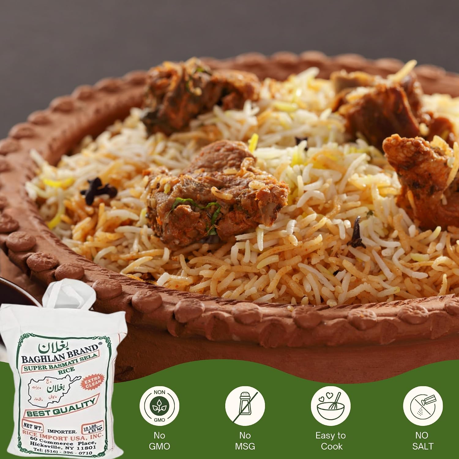 Baghlan Brand Super Basmati Sela Rice Extra Clean 10 Lbs رز بسماتي بغلان سوبر ممتاز