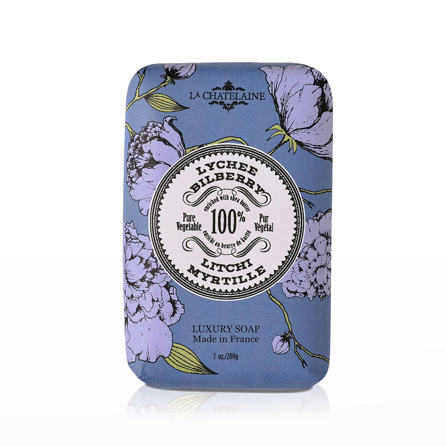 La Chatelaine Luxury Exfoliating Bar Soap | Natural Shea Formula (Sweet Almond, 7 oz)