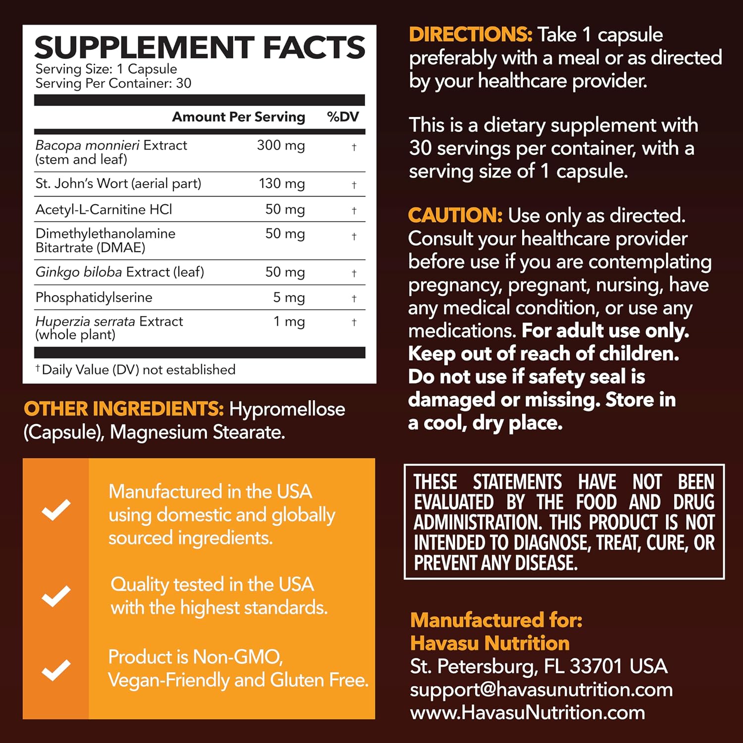 NeuroIGNITE Nootropic Brain Supplement for Memory and Focus, 30 Count | Vegan, Non-GMO Nootropic with Bacopa, Ginkgo Biloba, St. John's Wort for Cognitive Health and Mental Clarity, 30 Servings