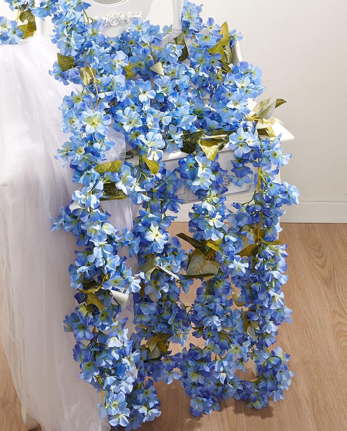 8Pcs x 8.2FT Artificial Flower Garland Floral Rose Vine Decor, Pink Flower