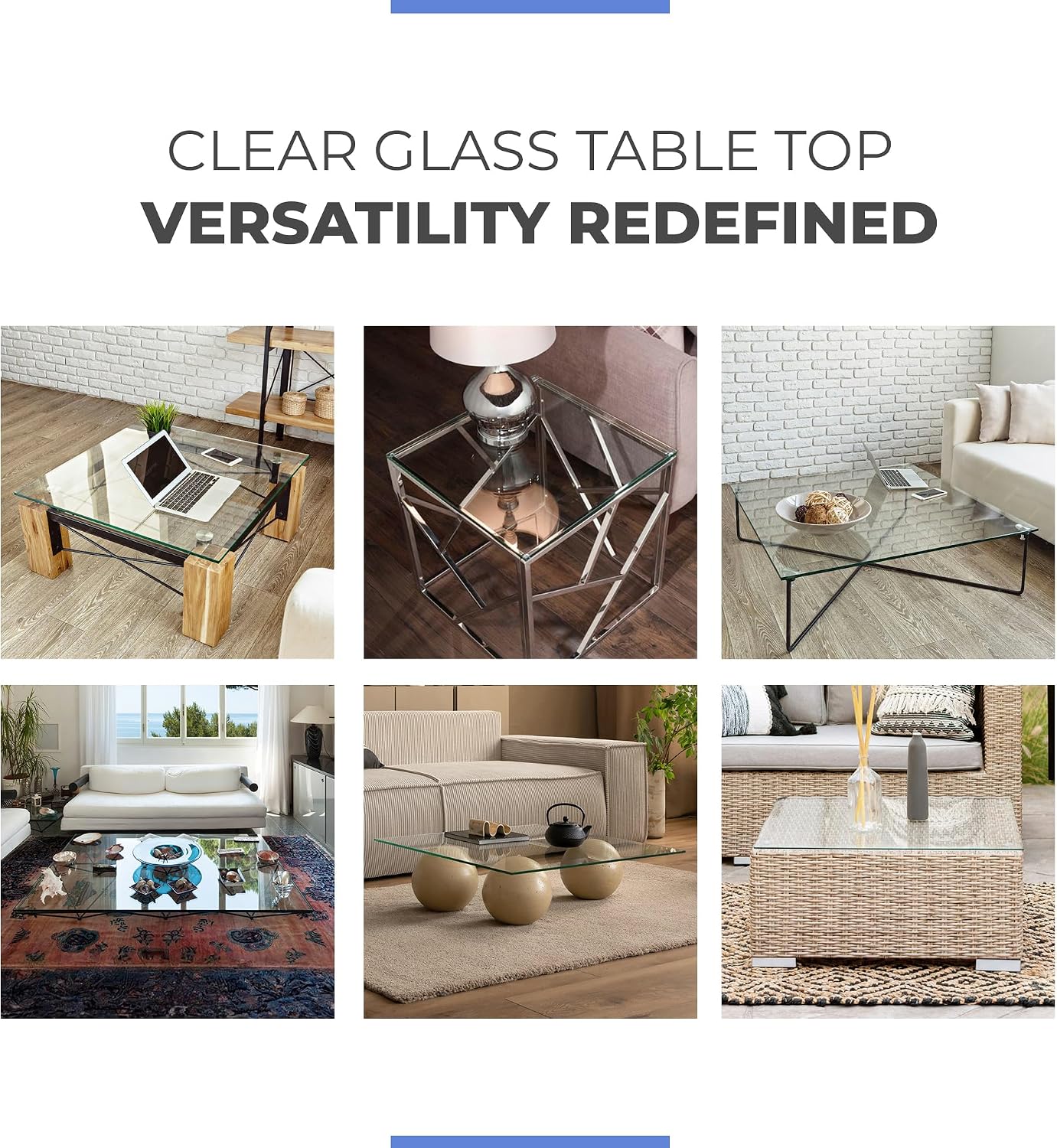 Clear Tempered Glass Table Top 22 Inch Square Flat Polished Edge with 1/4 Inch Thickness for Dining, Coffee or Side Tables by Fab Glass and Mirror