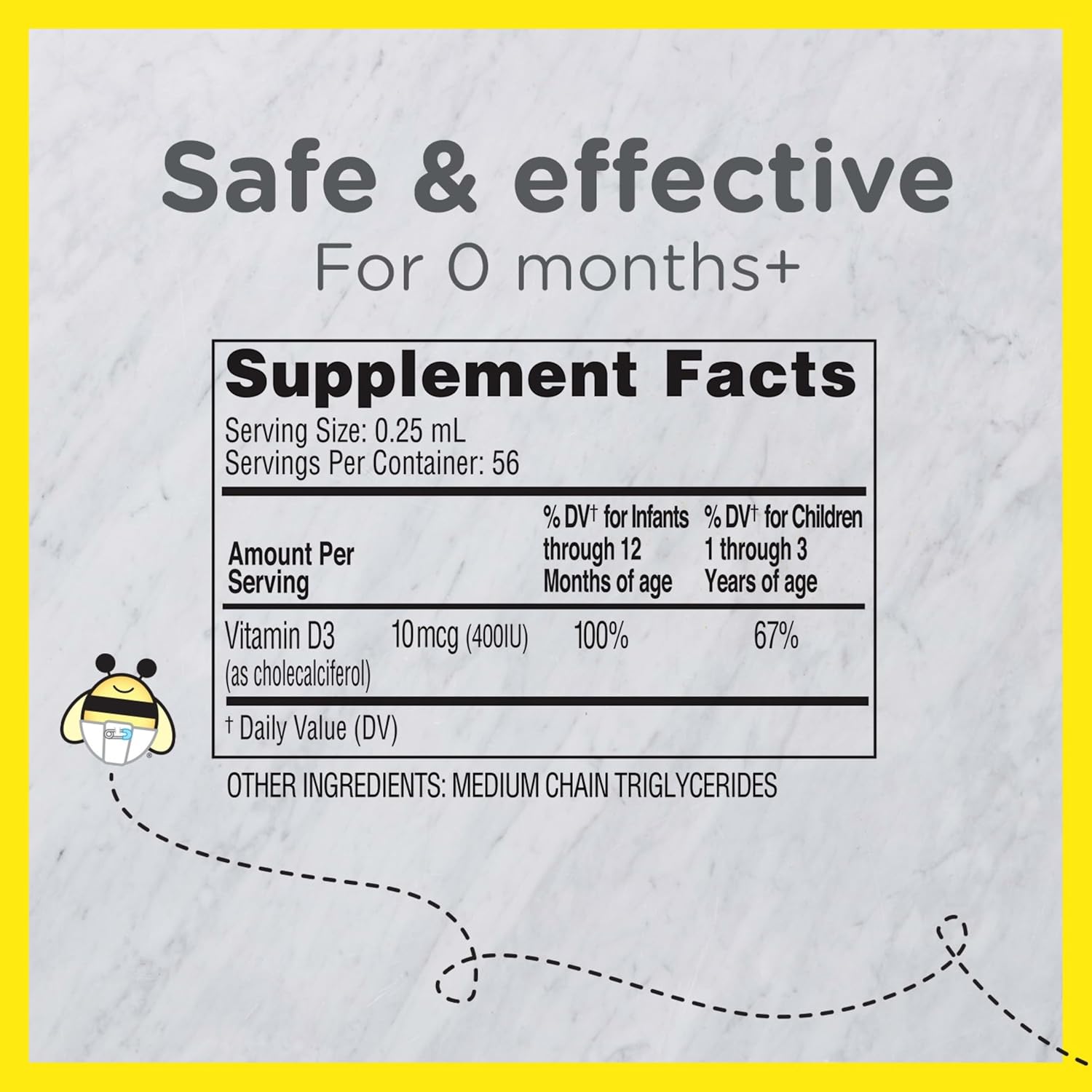 Zarbee's Baby Vitamin D Drops, 400 IU per Drop, with Dropper, 0.47 fl oz