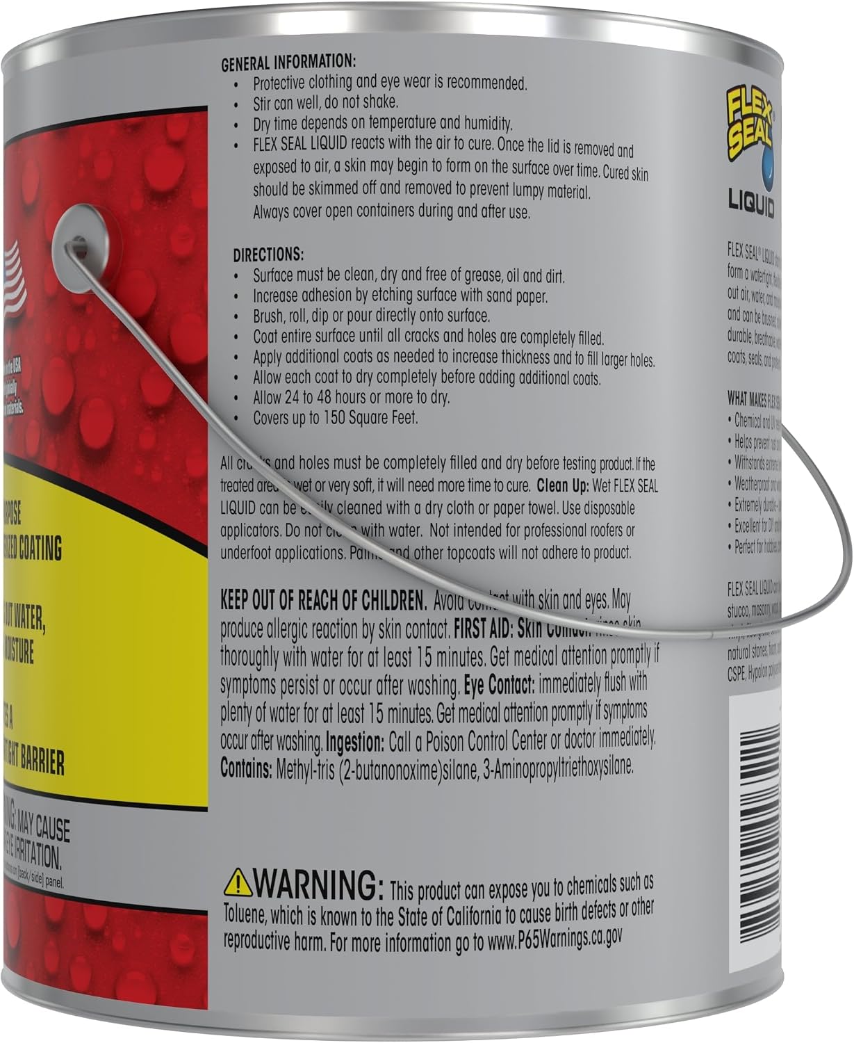 Flex Seal Liquid, Rubber Coating Sealant, Waterproof, Flexible, Breathable, and UV Resistant, Roof Repair, Basements, RV, Campers, Trailers, Marine