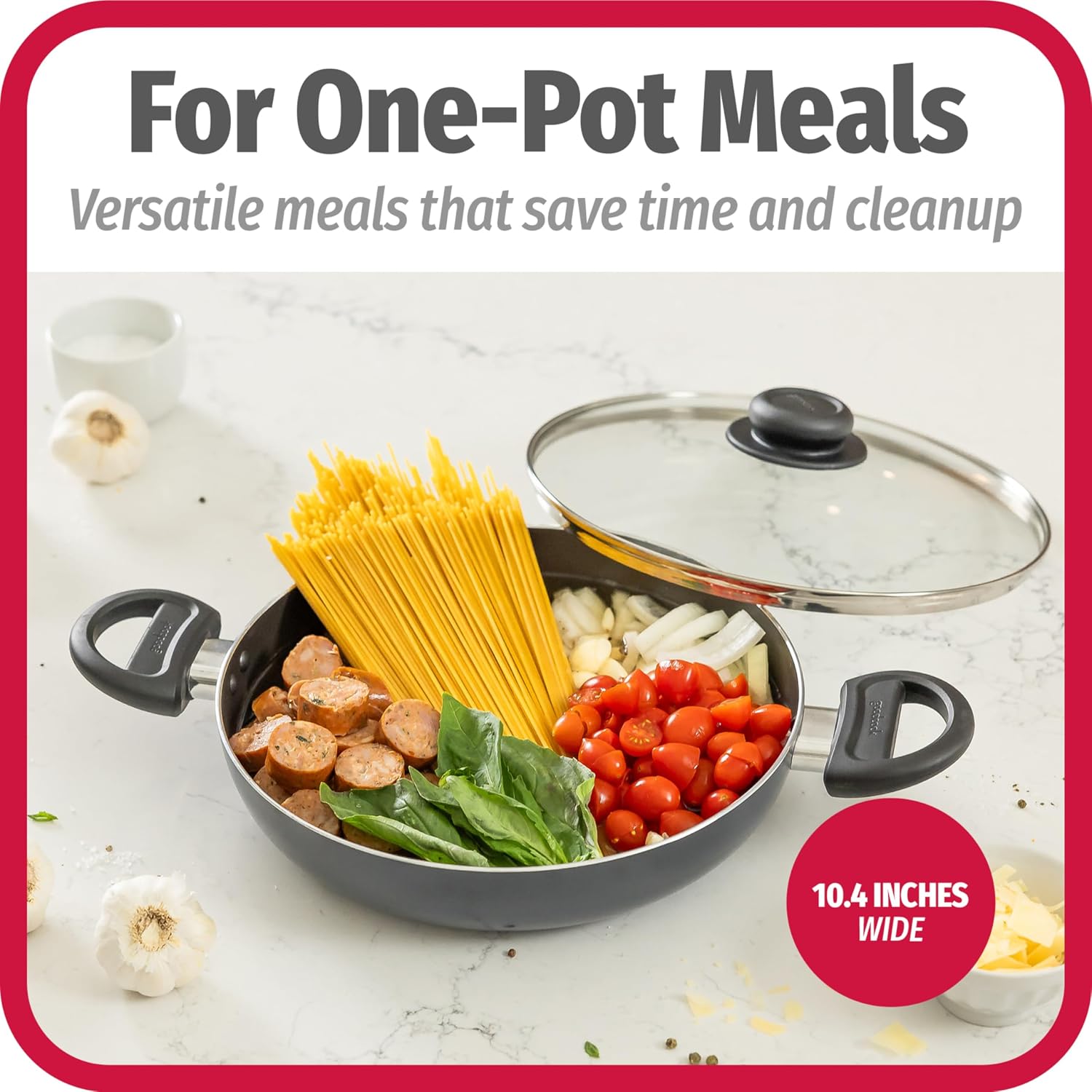 GoodCook Nonstick Sauté Pan, 10 Inch, Black