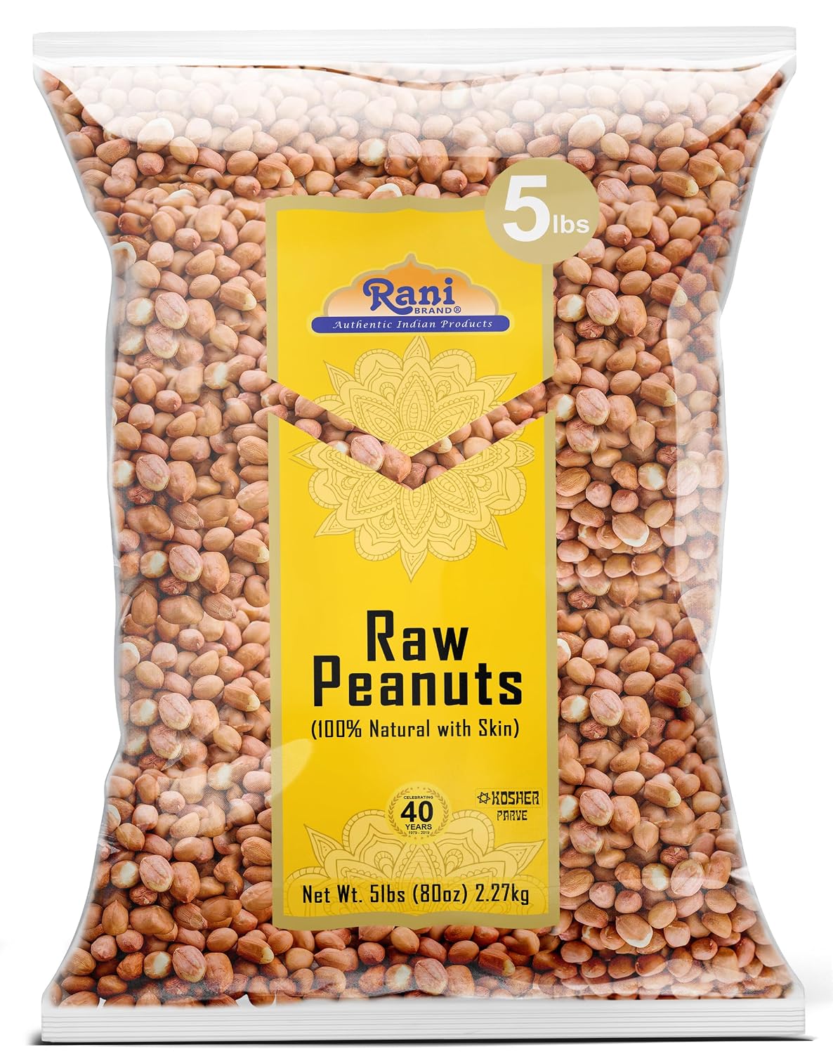 Rani Peanuts, Raw Whole With Skin (uncooked, unsalted) 14oz (400g) ~ All Natural | Vegan | Kosher | Gluten Friendly | Fresh Product of USA ~ Spanish Grade Groundnut/Red-skin