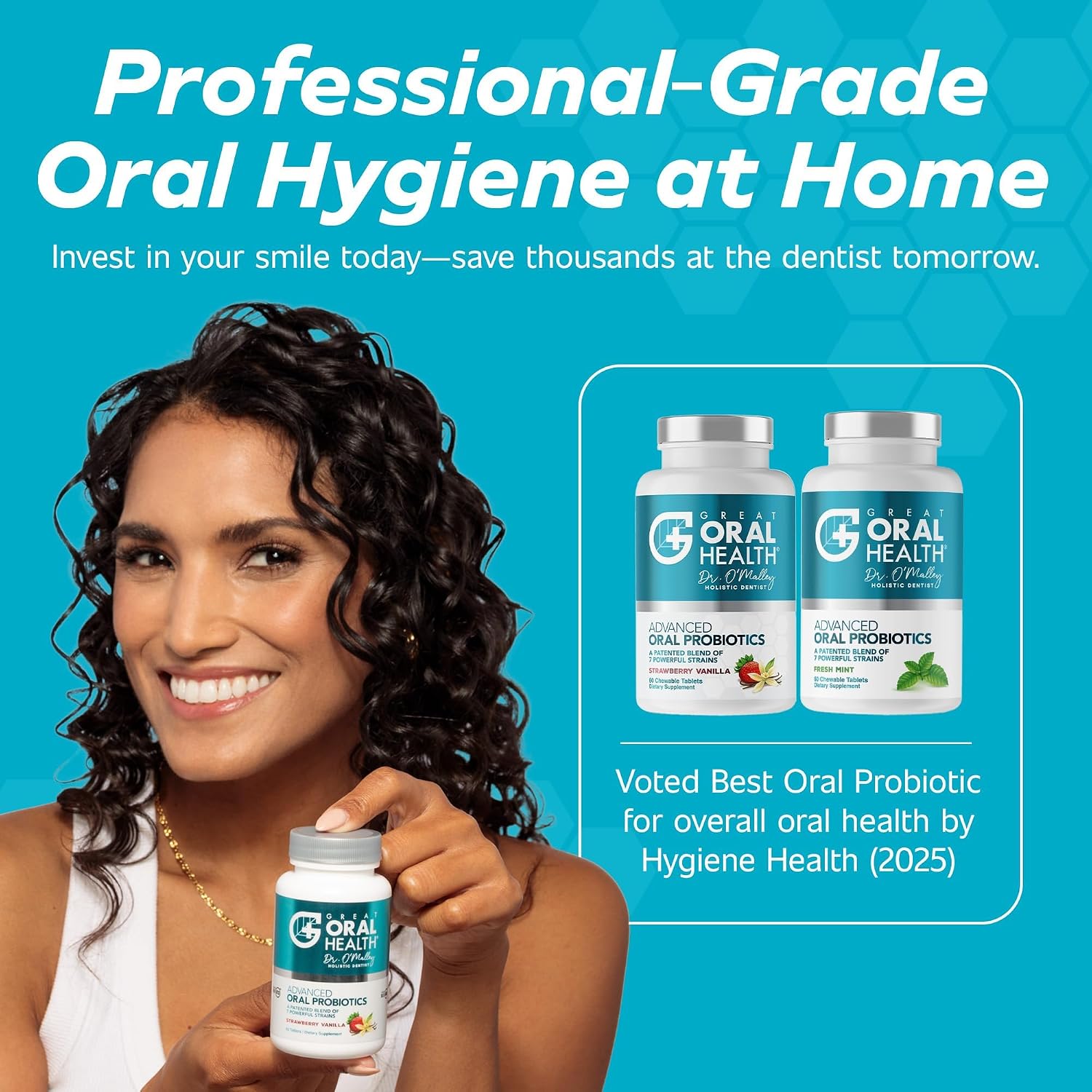 Oral Probiotics for Mouth Bad Breath Treatment for Adults; Dentist Formulated Dental Probiotics for Teeth and Gums Health & Chronic Halitosis with BLIS K12 M18, 60 Chewable Oral Health Tablets Mint