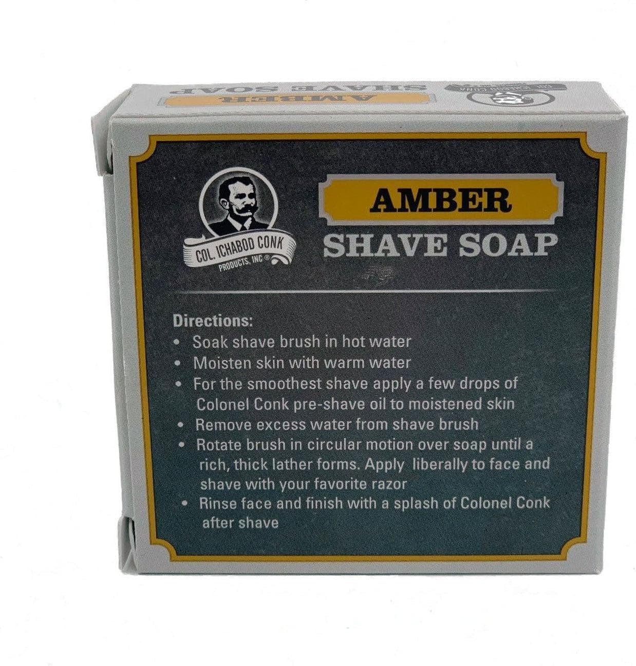 Col. Conk Amber Shave Soap 2.25 Ounce (Pack of 3)