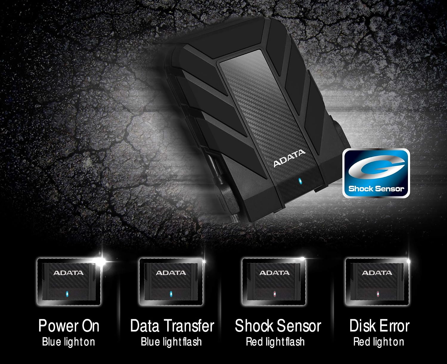ADATA HD710 Pro - 4 TB External Hard Drive - Shockproof, Waterproof & Dustproof - Durable Storage - For Gamers, Students & Professionals - Mac, PC & Linux Compatible - Black - AHD710P-1TU31-CBK