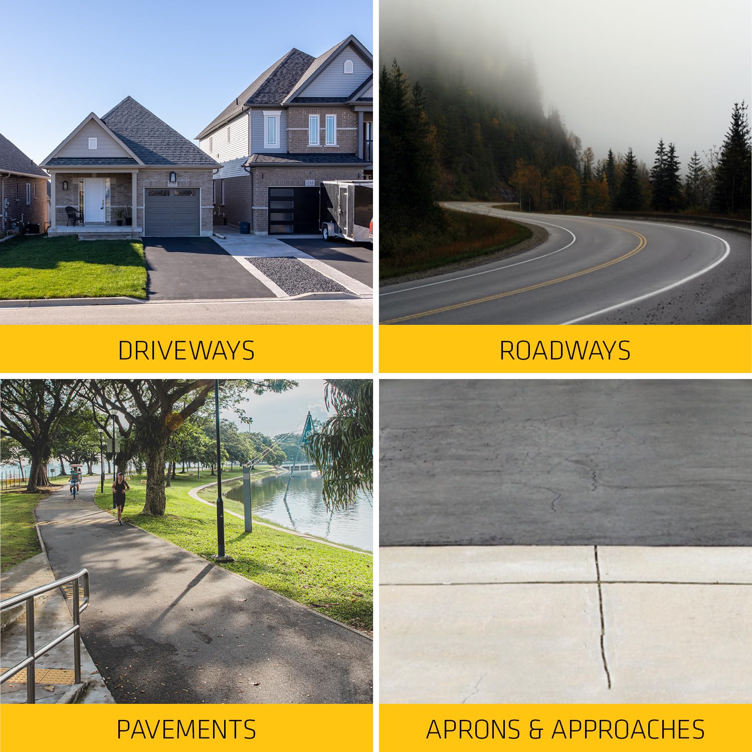 SIKA Sikaflex-410 Asphalt Sealant, Black, Self-Leveling Hybrid Sealant for Filling Cracks in Asphalt Driveways, Roadways