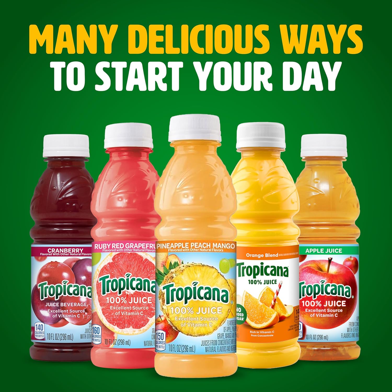 Tropicana Pineapple Peach Mango 100% Juice, 24-pack, 10 fl oz bottles