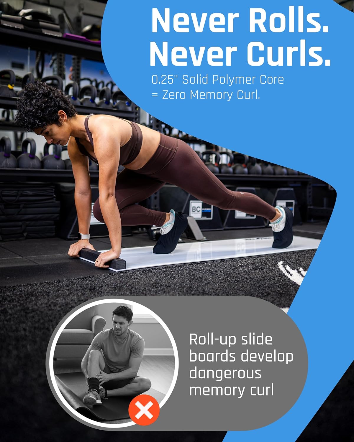Slide Board for Exercise with Booties & Polish - Solid One-Piece Slide and Balance Board for Cardio & Home Workouts, Sports Core Exercise Equipment