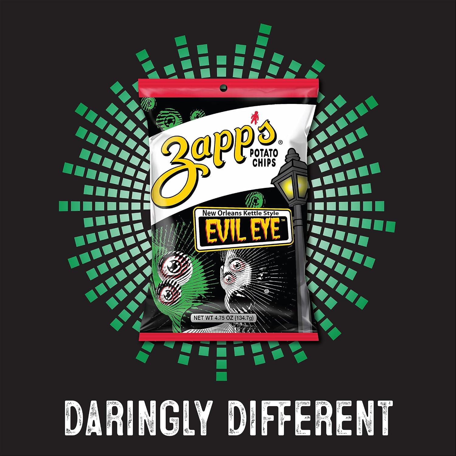 Zapp’s New Orleans Kettle-Style Potato Chips Hotter n Hot Jalapeno Flavor (2 oz Bags, 25 Count), Crunchy Chips with a Spicy Kick, Perfect On-The-Go, Gluten Free Snack