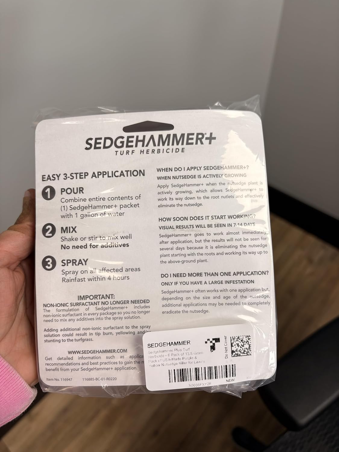Sedgehammer Plus Turf Herbicide, Purple & Yellow Nutsedge Killer (1) | Lawns with Pre-Mixed Surfactant, Lawn & Pet Safe Weed Killer Mix for Residential Use