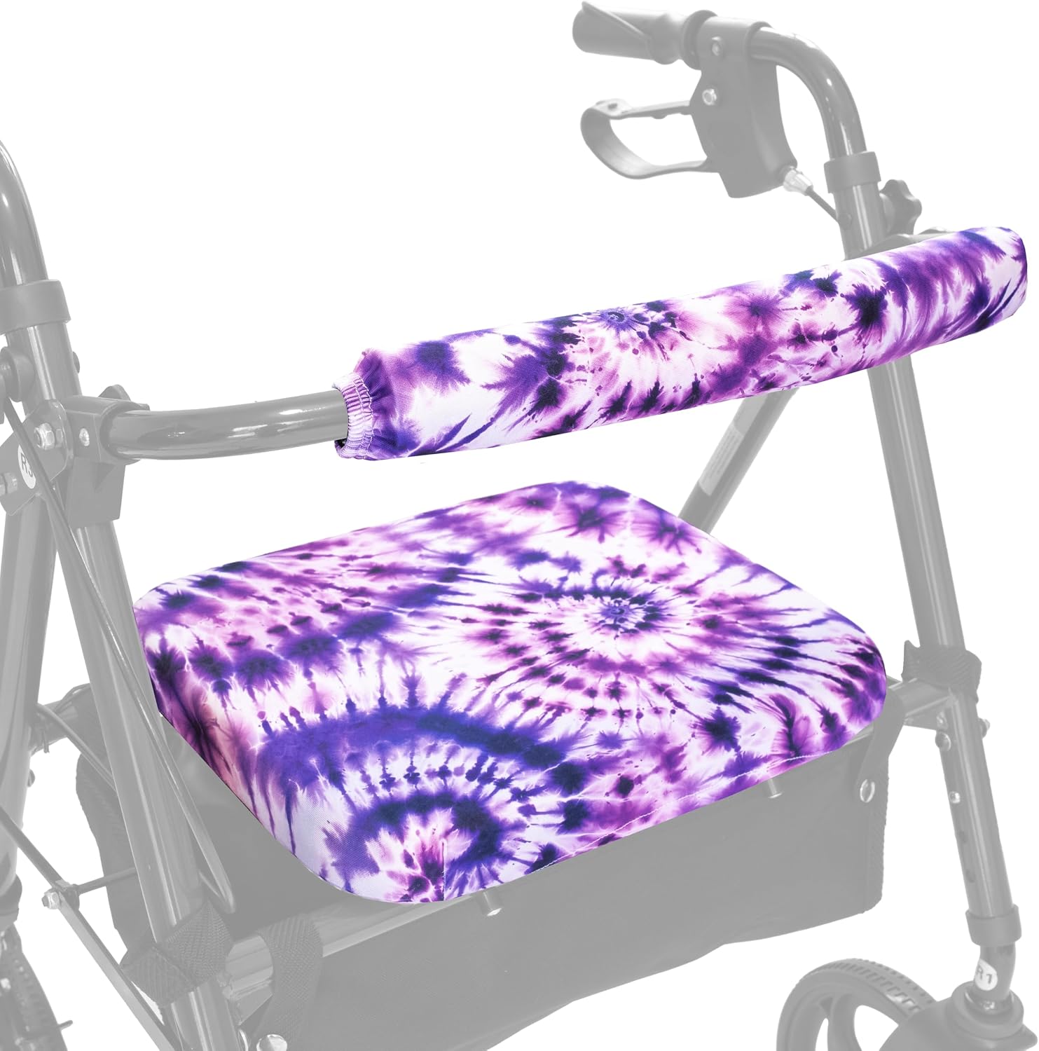Top Glides Playful Purple Universal Rollator Walker Seat and Backrest Covers (Purple)