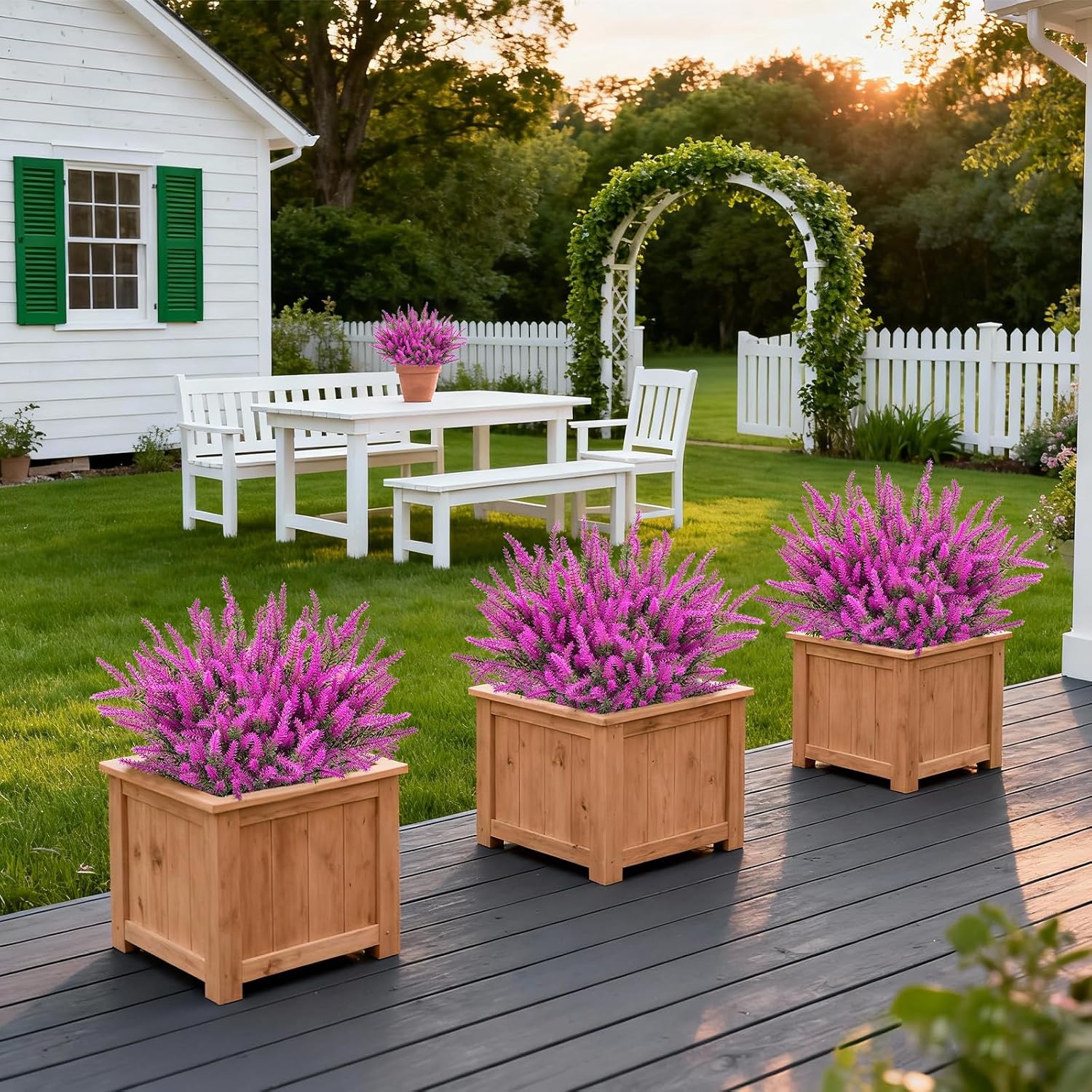 10 Bundles Fake Flowers Artificial Lavender Plants, Purple