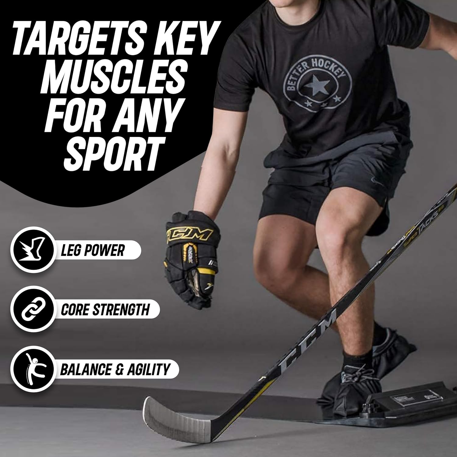 Better Hockey Extreme Slide Board - Portable IceHockey Training Aid, For Stamina, Endurance, Strength, Agility and Speed - Used by the Pros