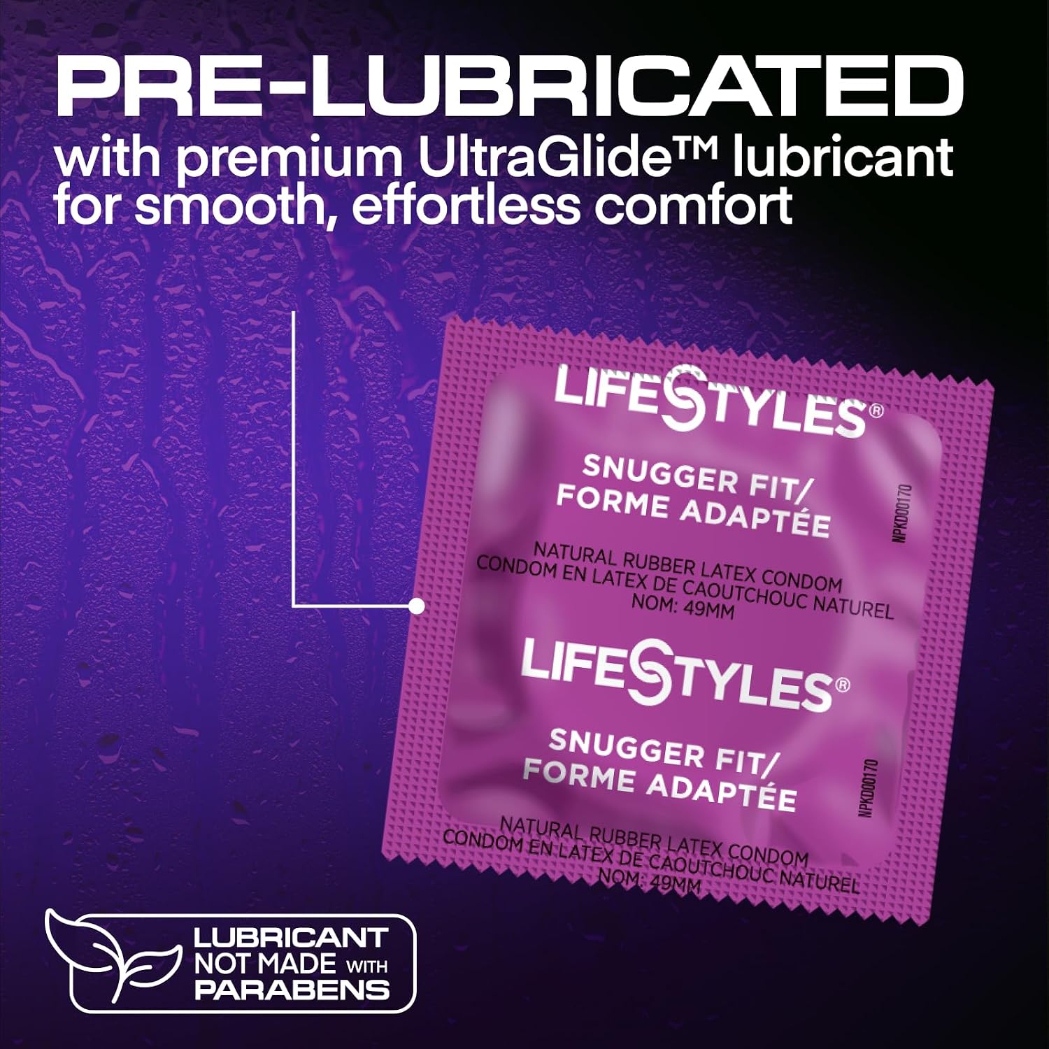 Lifestyles Snugger Fit Natural Rubber and Lubricated Latex Condoms Value Pack, 25 Count, 1 Pack, Triple Tested for Best Protection