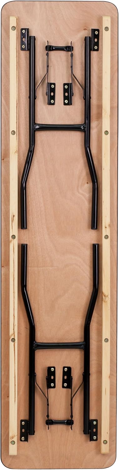 Emma + Oliver 72 in Natural Wood Rectangular Folding Table | Clear Coated Finished Top, Lightweight, Easy Storage, Event Table