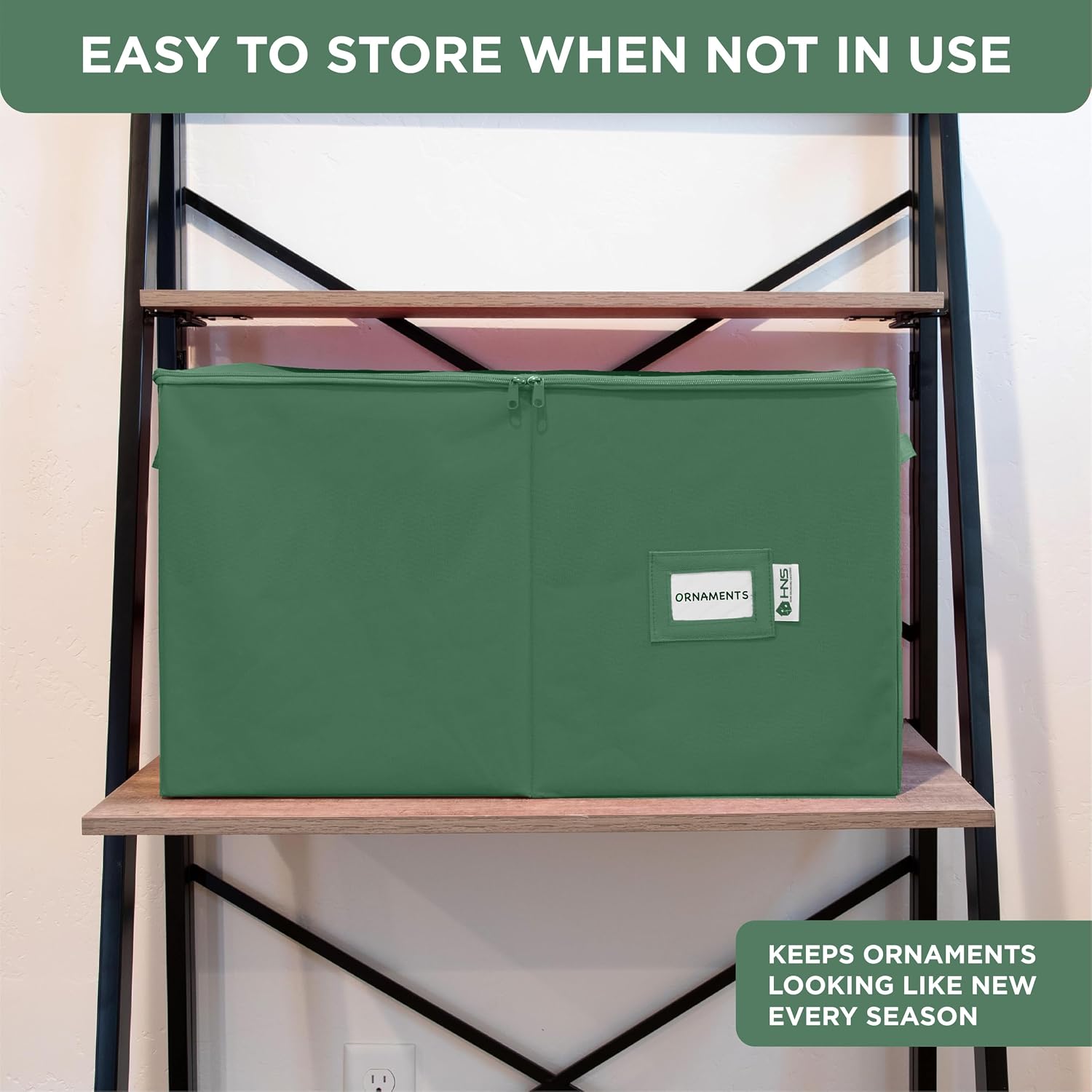 Christmas Ornament Storage Container with Dividers - Box Stores Up to 54 Ornaments, Zippered, Convenient, Adjustable