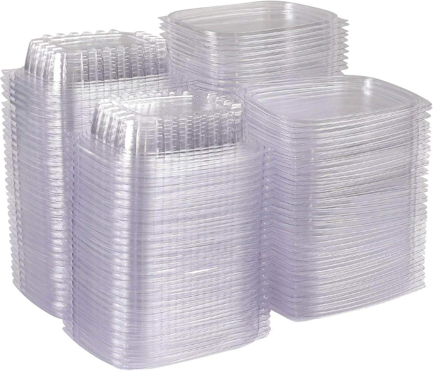 Eco-Products EPRC32 Renewable & Compostable Rectangular Deli Containers - 32oz., 50 Per Pack (Case of 4 Packs), clear