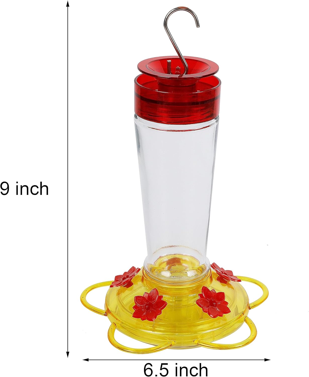 Shrdaepe Hummingbird Feeder, Glass Bottle Bird Feeders, 5 Feeding Ports, 10-Ounce Nectar Capacity