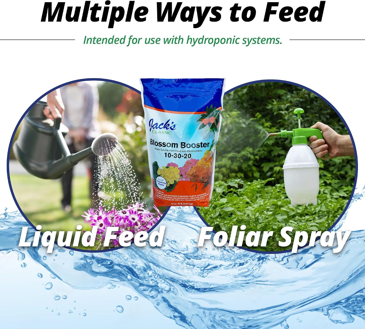 Jack's Classic 10-30-20 Blossom Booster Water-Soluble Fertilizer, 4lb | Powdered Plant Food, Targeted Micronutrient Package, Increases Bloom Color & Quantity, Liquid Root & Foliar Feeding
