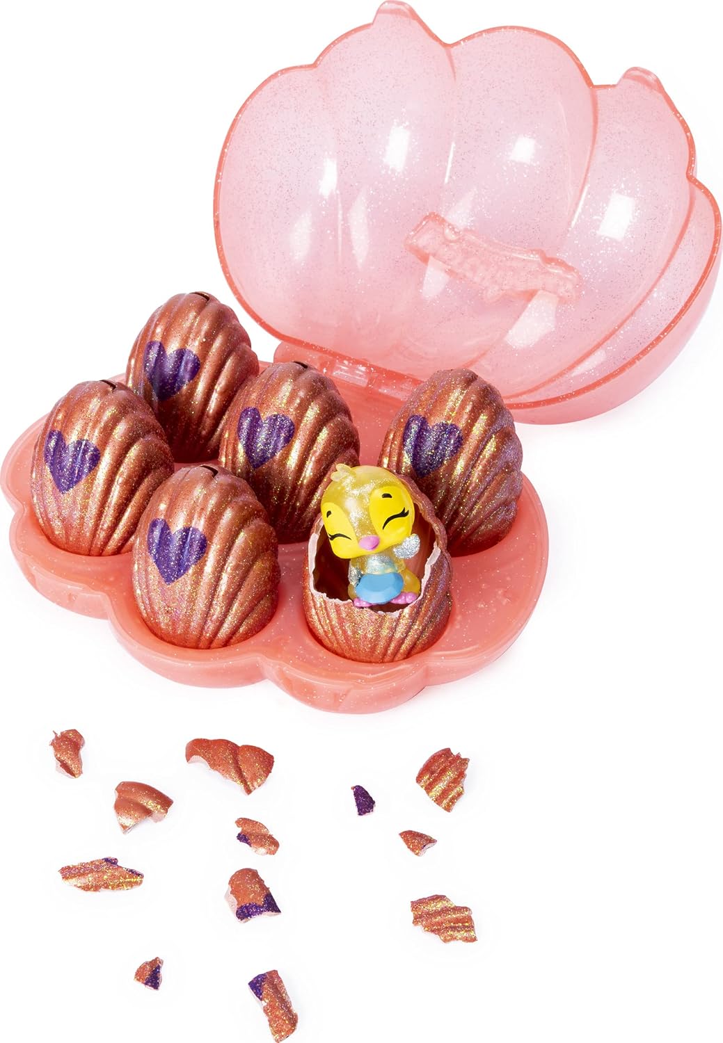 HATCHIMALS CollEGGtibles, Mermal Magic 6-Pack Shell Carrying Case with Season 5 CollEGGtibles, for Kids Aged 5 and Up