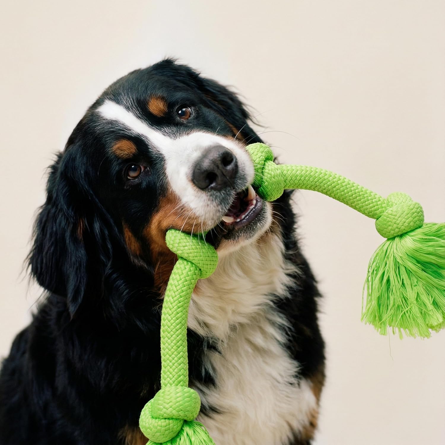 Playology Tug Rope Dog Toys for Large Breed Dogs - Jumbo, Beef Scent
