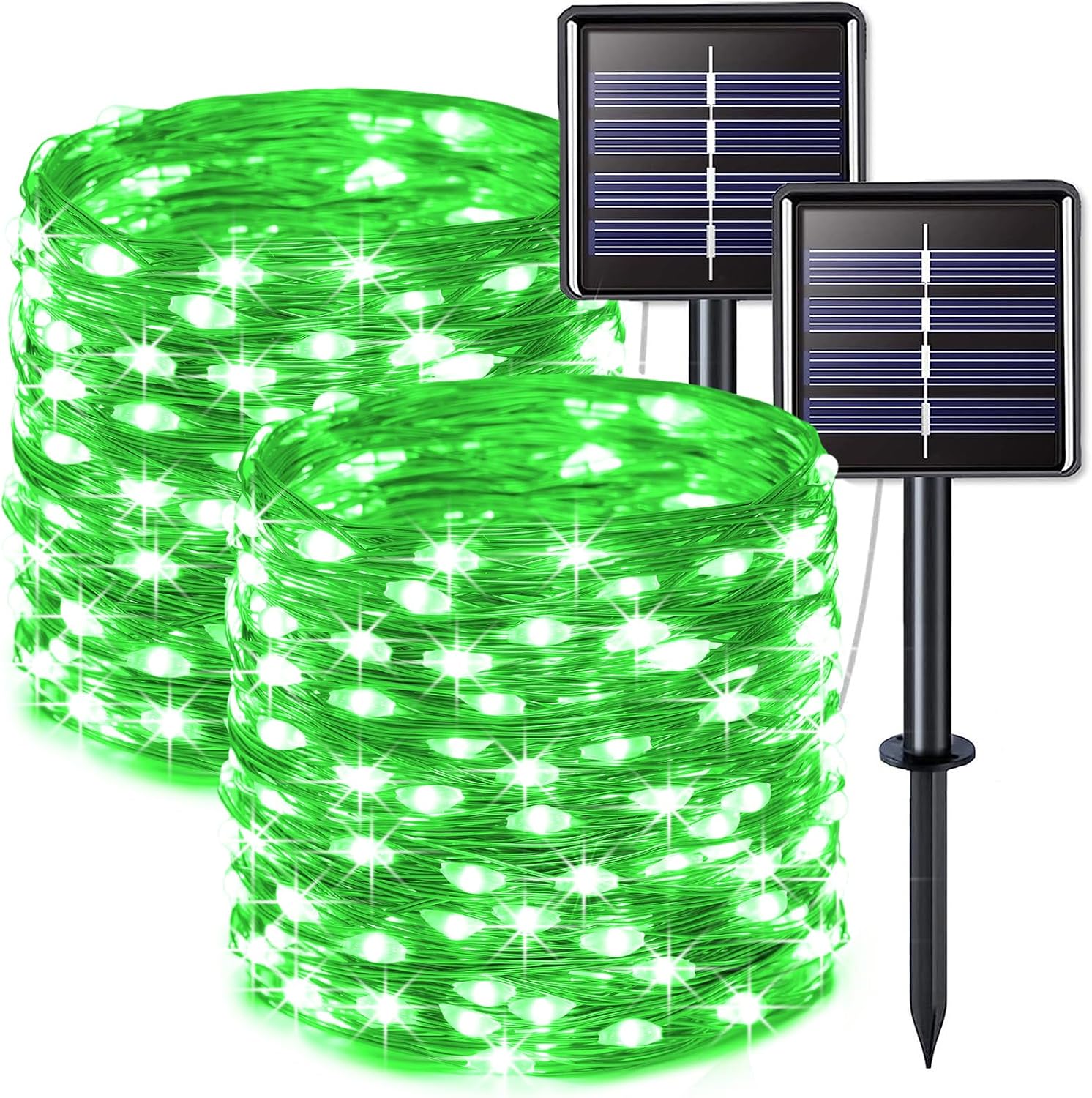 JMEXSUSS 2 Pack Solar String Lights Outdoor Total 66FT 200LED Fairy Lights | Outdoor Waterproof, 8 Modes Solar Christmas Lights for Outside Garden Tree Patio Yard Wedding Christmas Decorations, White