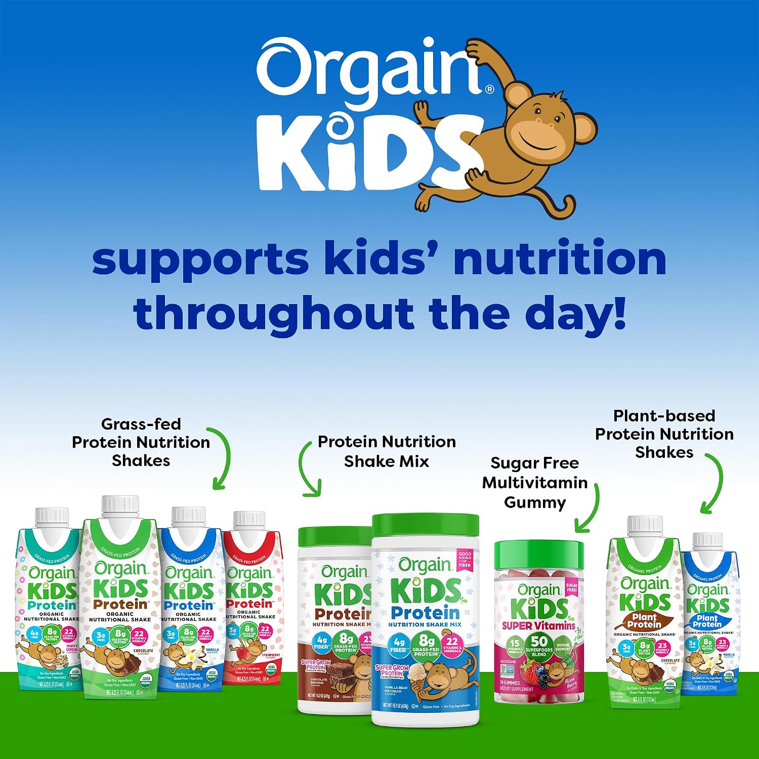 Orgain Organic Kids Dairy 8g Protein Shake, Chocolate, 8.25 oz, 12pk | Nutritional drink, grass-fed protein, 22 vitamins & minerals, 3g fiber, non-GMO, no soy, healthy snack for picky eaters