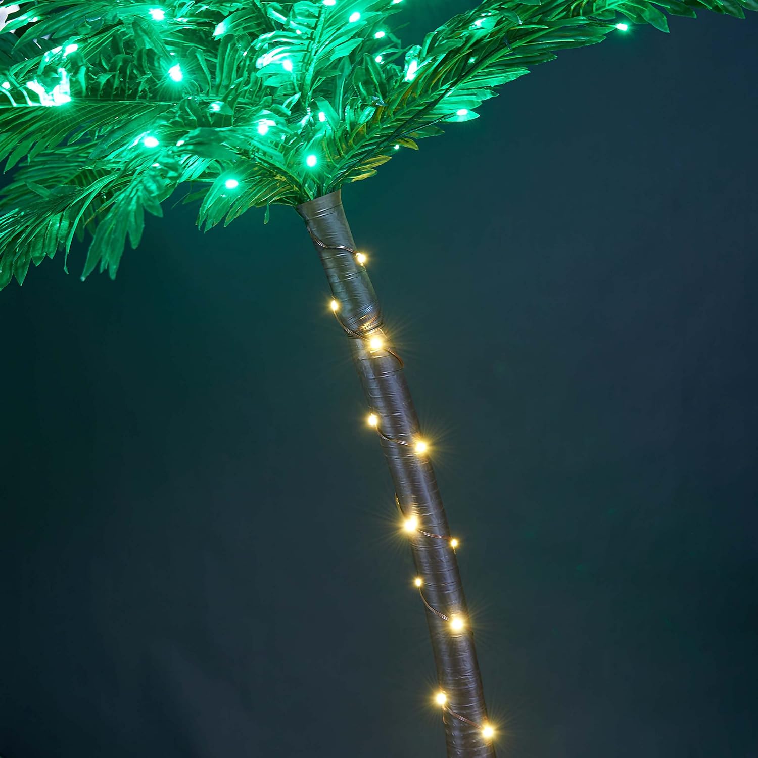 Lightshare 7 Feet Palm Tree 152LED Lights Artificial Fake Tree Decoration for Tiki Bar Outside Patio Porch Pool Christmas Nativity