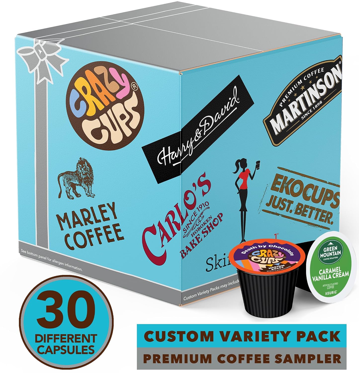 Crazy Cups Seasonal Premium Hot Chocolate Single Serve Cups for Keurig K Cup Brewers Variety Pack Sampler, 40 Count