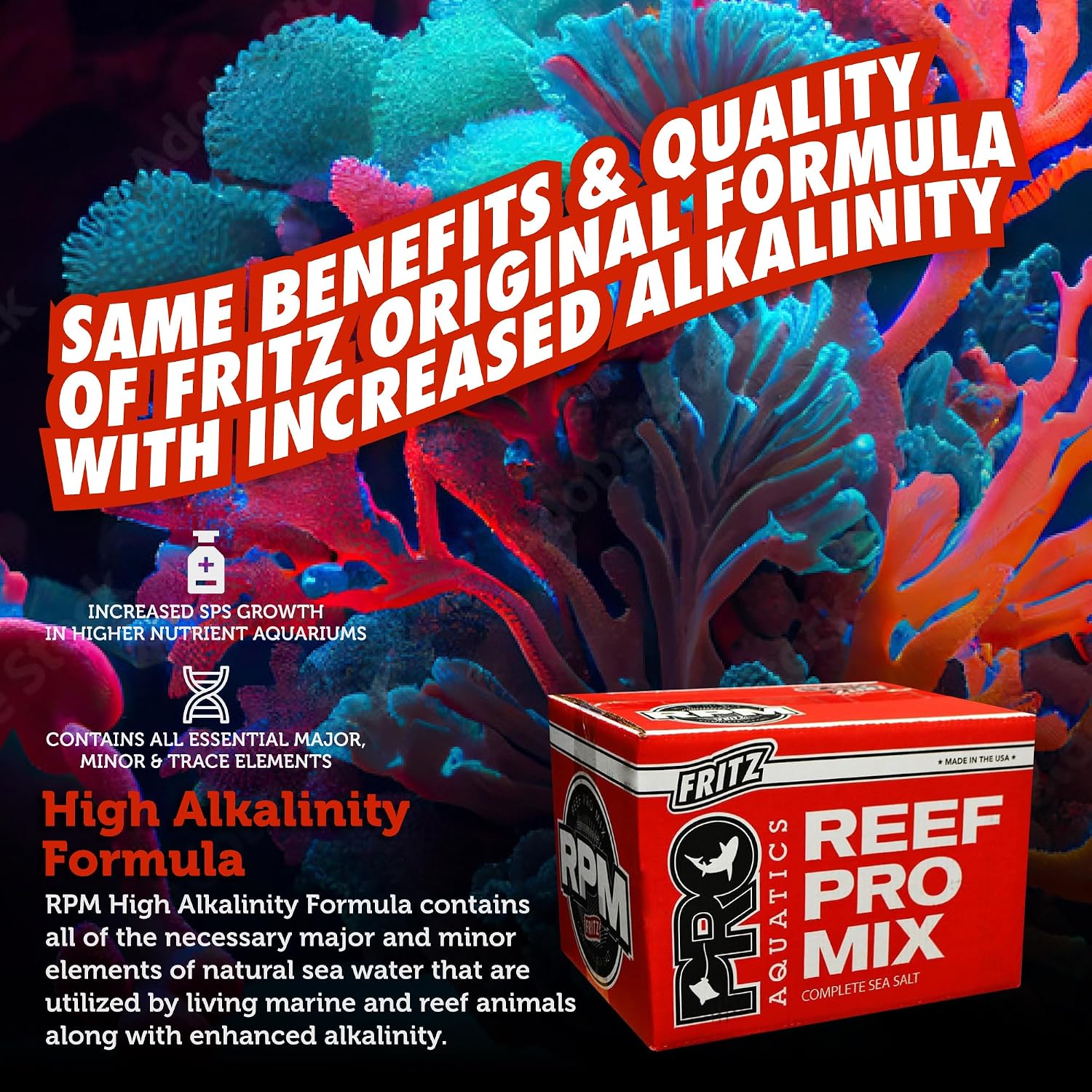FritzPRO R.P.M. Redline High Alk Salt Mix Red Box 55 lbs - Fritz Aquatics