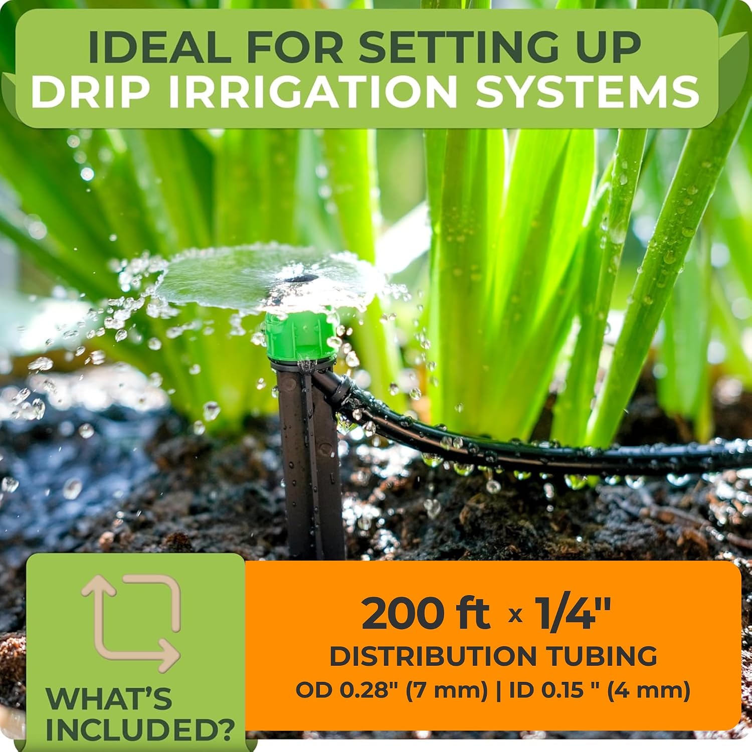 CARPATHEN 1/4" Irrigation Tubing Parts for Drip Irrigation Watering System
