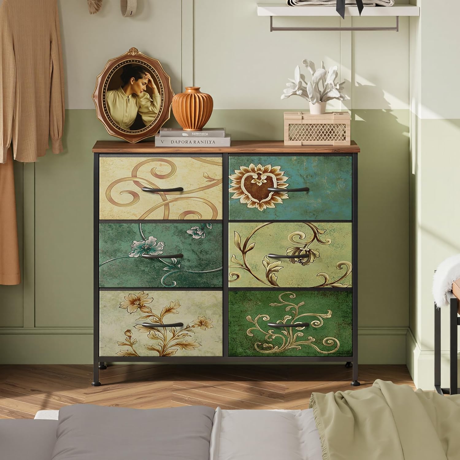 WLIVE Dresser for Bedroom with 6 Drawers, Light Grey